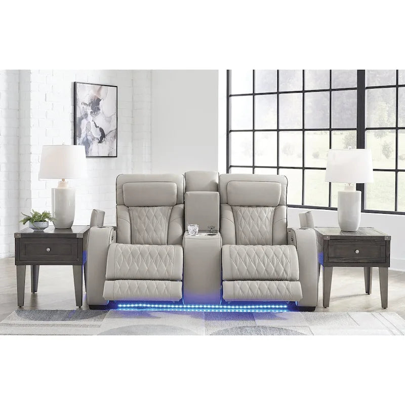 Causeuse inclinable électrique grise avec console – 75W x 40D x 44H