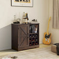 Meuble de rangement pour buffet de style porte de grange avec casier à vin