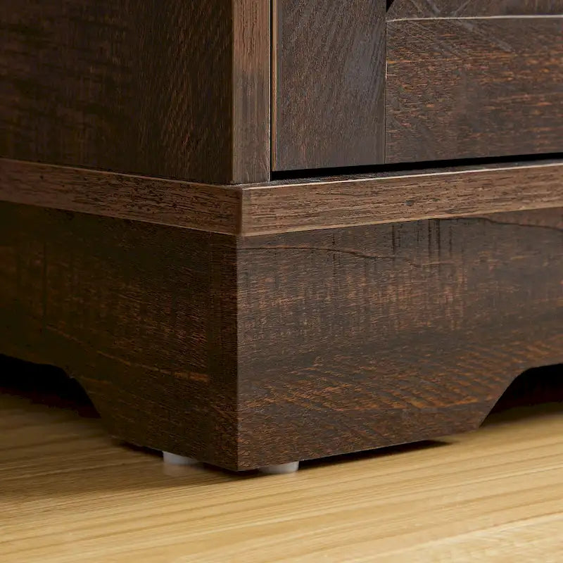 Meuble de rangement pour buffet de style porte de grange avec casier à vin
