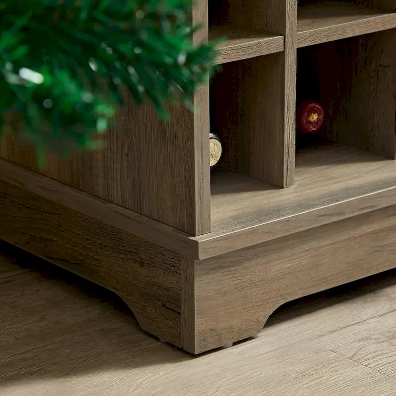 Meuble de rangement pour buffet de style porte de grange avec casier à vin