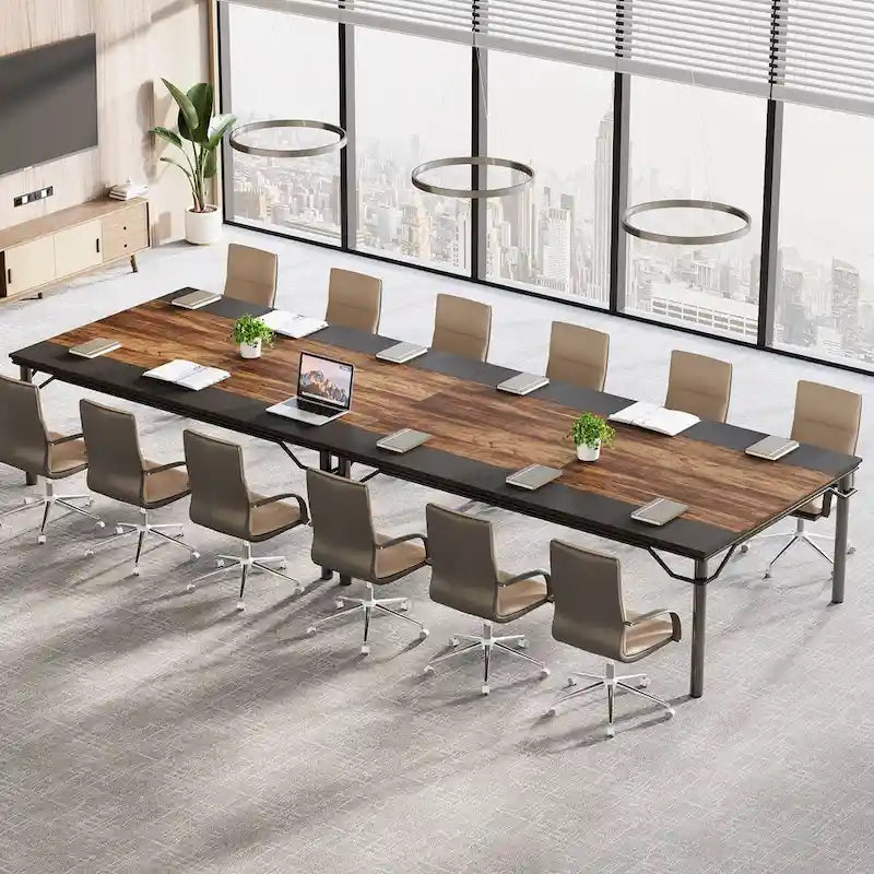 Table de conférence avec cadre en acier robuste pour 6 à 8 personnes - 199,9 cm (L) x 100 cm (l) x 76 cm (H)