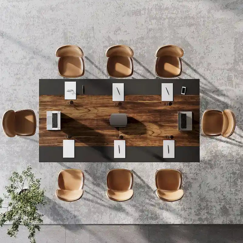 Table de conférence avec cadre en acier robuste pour 6 à 8 personnes - 199,9 cm (L) x 100 cm (l) x 76 cm (H)