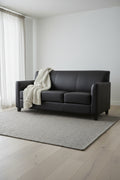 Benville Modern Black Leather Sofa