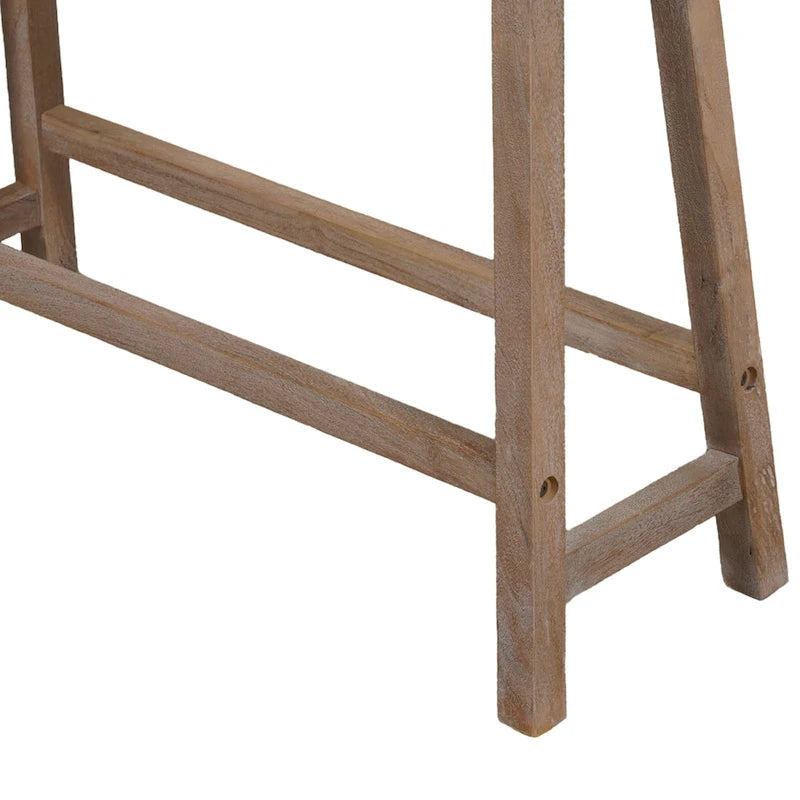 Banc de selle de 33 pouces avec cadre incliné, bois d'acacia brun antique sablé