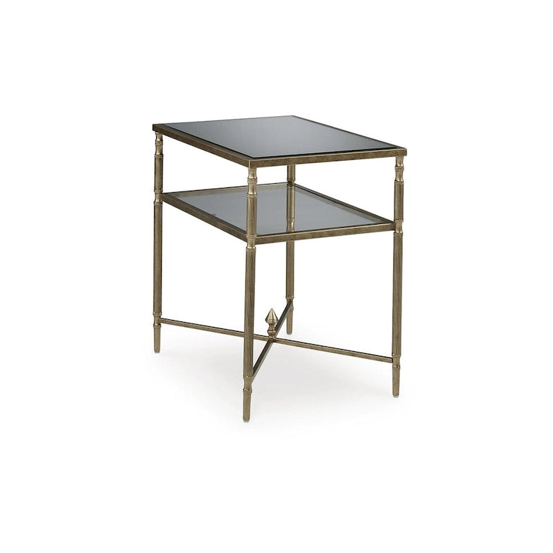 Table d'appoint dorée - 25,75 L x 18 P x 26 H