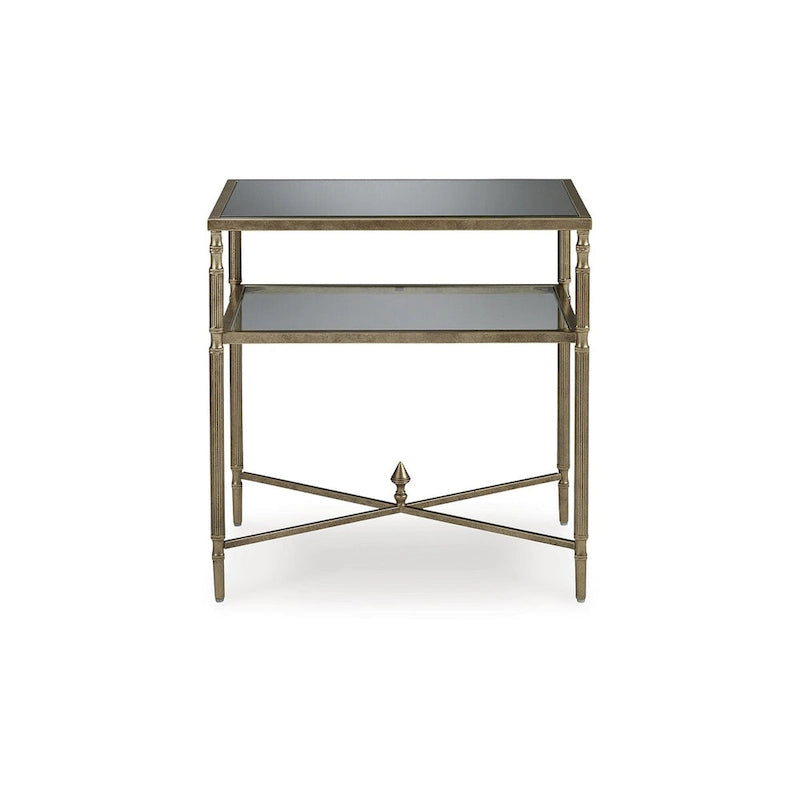 Table d'appoint dorée - 25,75 L x 18 P x 26 H