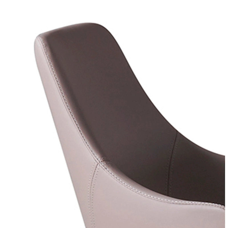 Lot de 2 chaises de salle à manger de 23 pouces, dossier haut rembourré, similicuir beige