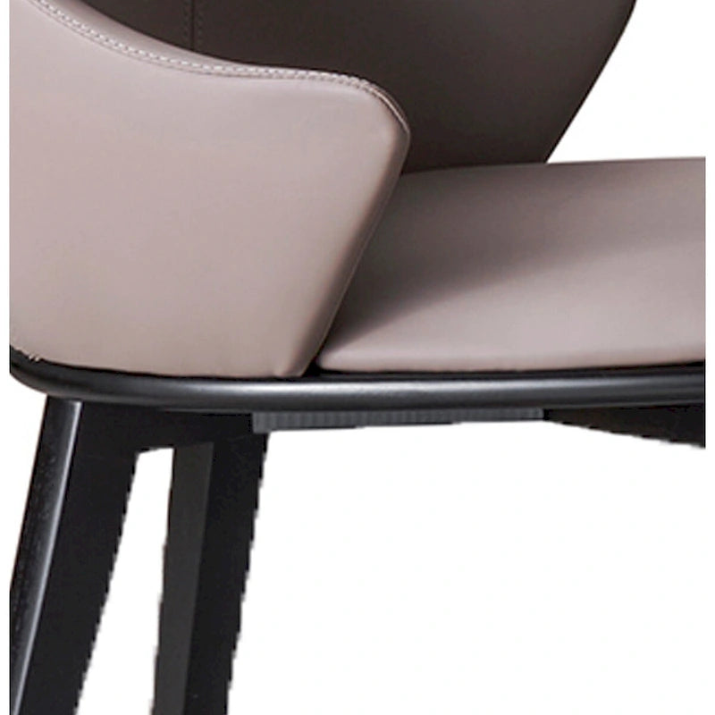 Lot de 2 chaises de salle à manger de 23 pouces, dossier haut rembourré, similicuir beige