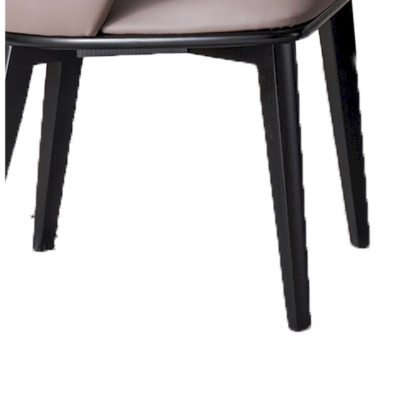 Lot de 2 chaises de salle à manger de 23 pouces, dossier haut rembourré, similicuir beige