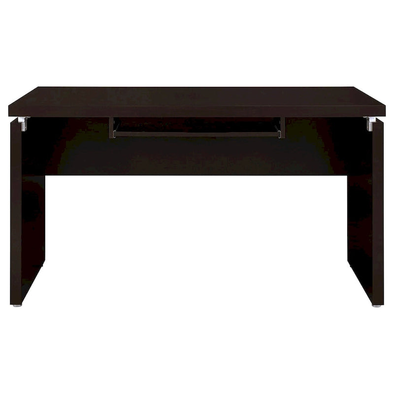 Bureau d'ordinateur 83 pouces, en forme de L, avec tiroir coulissant pour clavier, marron