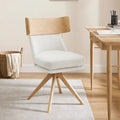 Chaise de bureau pivotante en bois et tissu