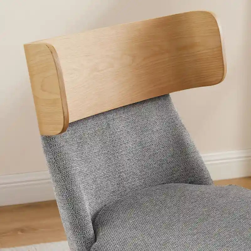 Chaise de bureau pivotante en bois et tissu
