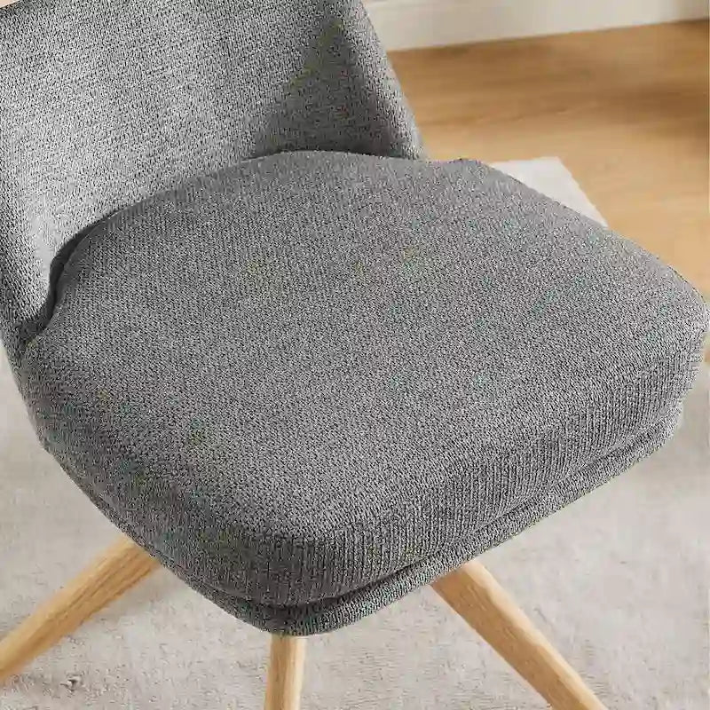 Chaise de bureau pivotante en bois et tissu