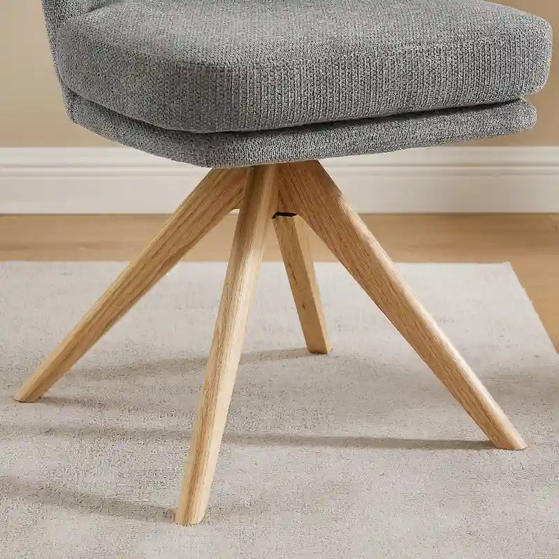 Chaise de bureau pivotante en bois et tissu