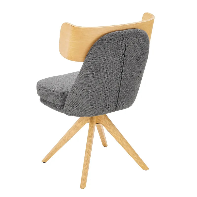 Chaise de bureau pivotante en bois et tissu