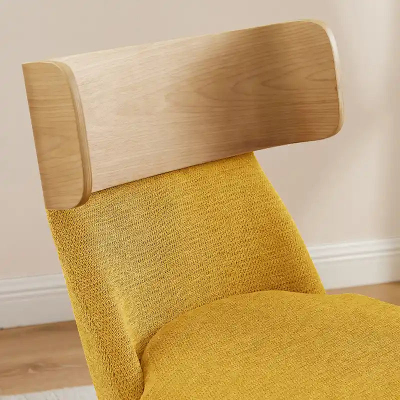 Chaise de bureau pivotante en bois et tissu