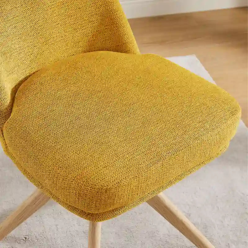 Chaise de bureau pivotante en bois et tissu