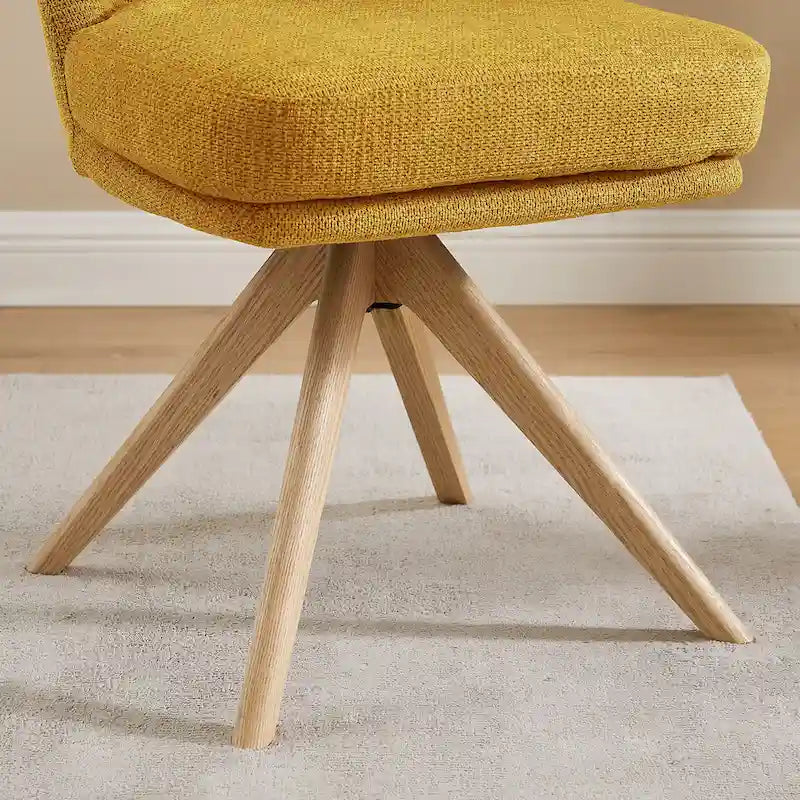 Chaise de bureau pivotante en bois et tissu