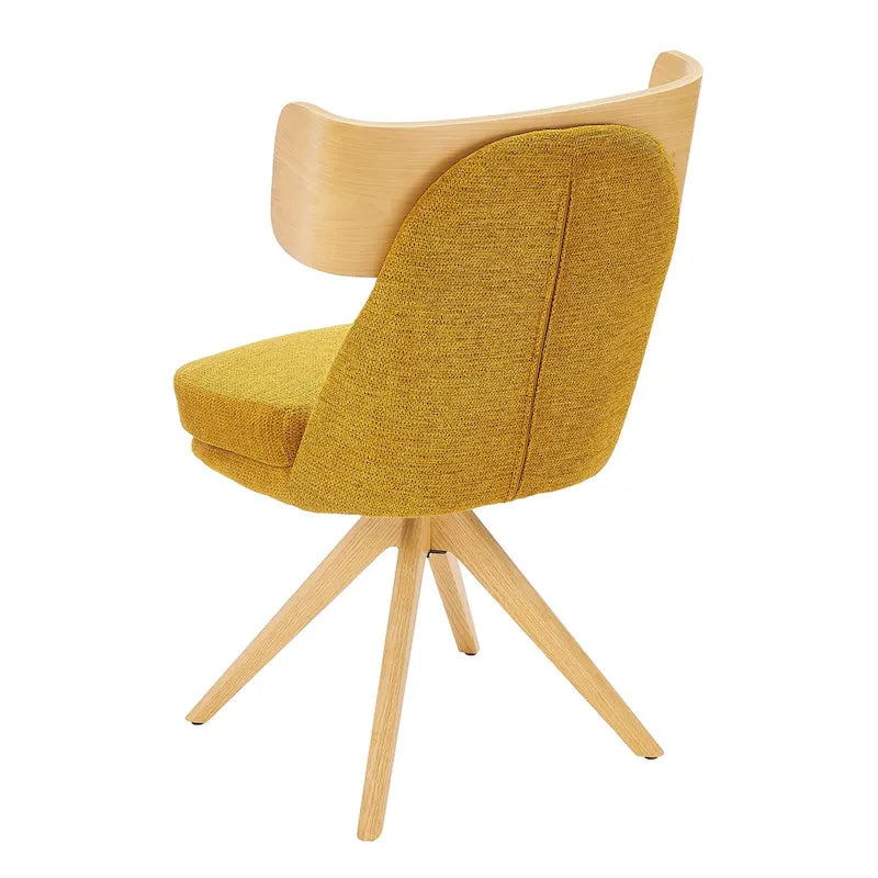 Chaise de bureau pivotante en bois et tissu