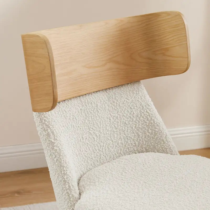 Chaise de bureau pivotante en bois et tissu