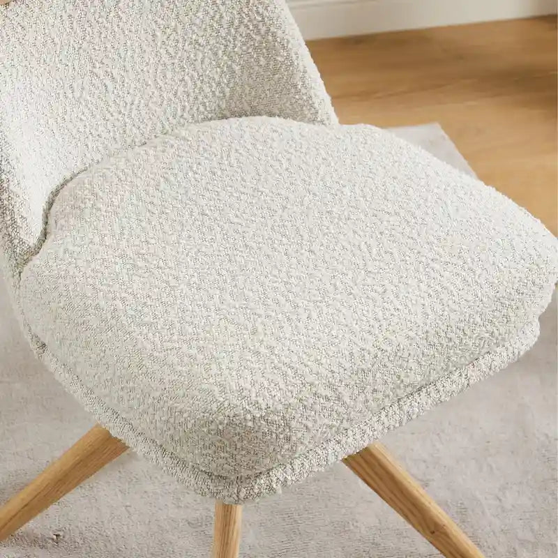 Chaise de bureau pivotante en bois et tissu