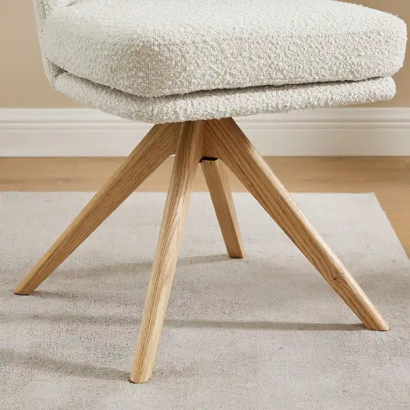 Chaise de bureau pivotante en bois et tissu