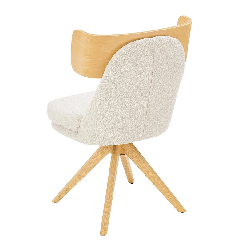 Chaise de bureau pivotante en bois et tissu