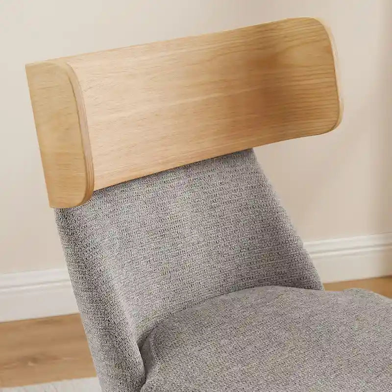 Chaise de bureau pivotante en bois et tissu