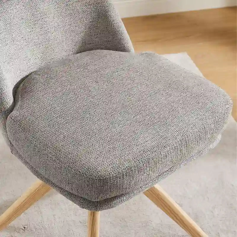 Chaise de bureau pivotante en bois et tissu