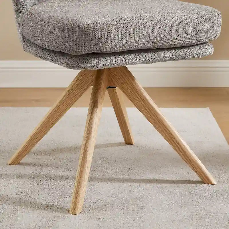 Chaise de bureau pivotante en bois et tissu
