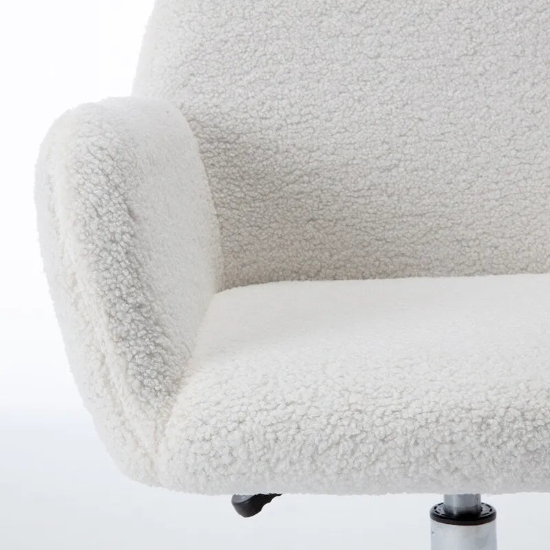 Chaise de bureau en fausse fourrure, chaise de vanité de maquillage douillette et confortable, chaise de bureau pivotante réglable en hauteur, chaise de coiffeuse