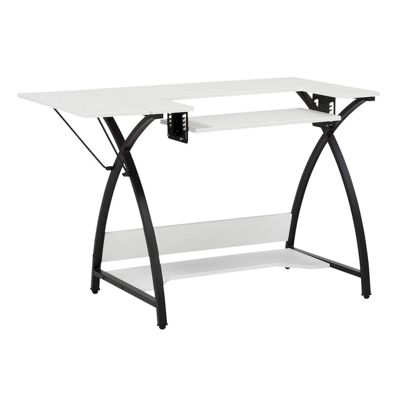 Table artisanat, couture, bureau avec plateau MDF et cadre en métal noir