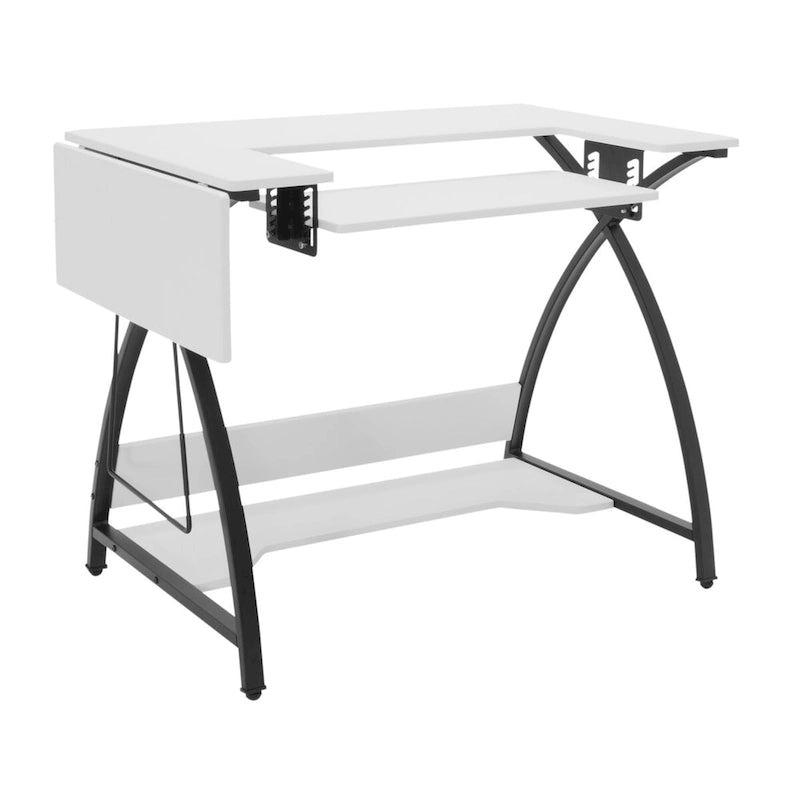 Table artisanat, couture, bureau avec plateau MDF et cadre en métal noir