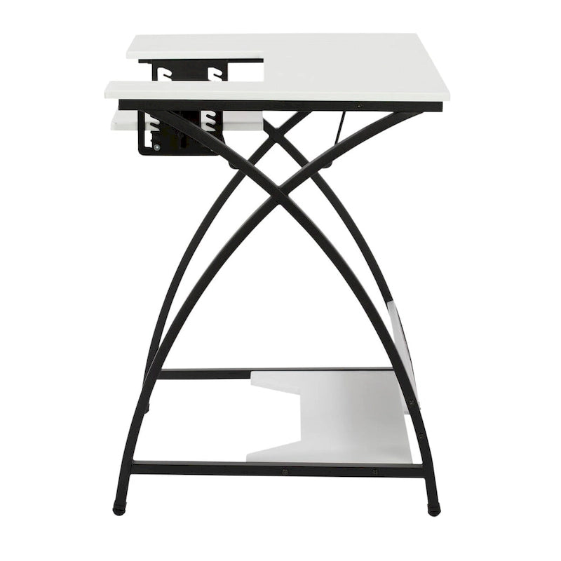 Table artisanat, couture, bureau avec plateau MDF et cadre en métal noir
