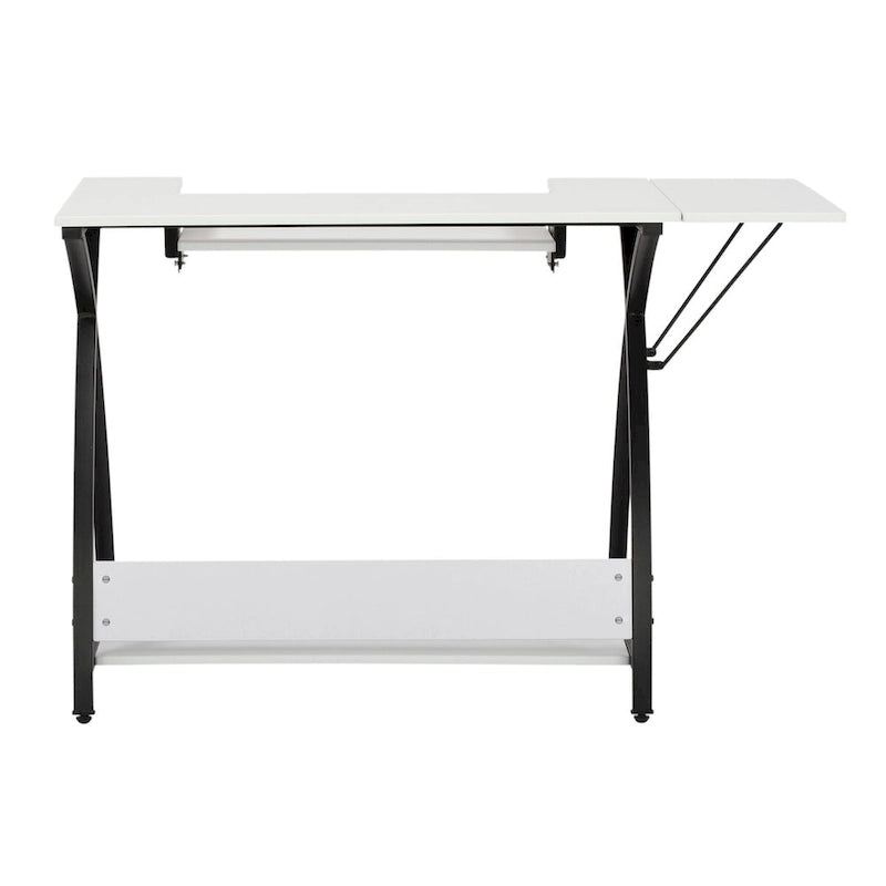 Table artisanat, couture, bureau avec plateau MDF et cadre en métal noir