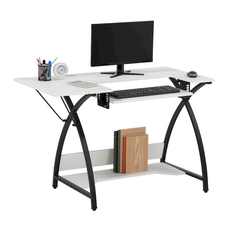 Table artisanat, couture, bureau avec plateau MDF et cadre en métal noir
