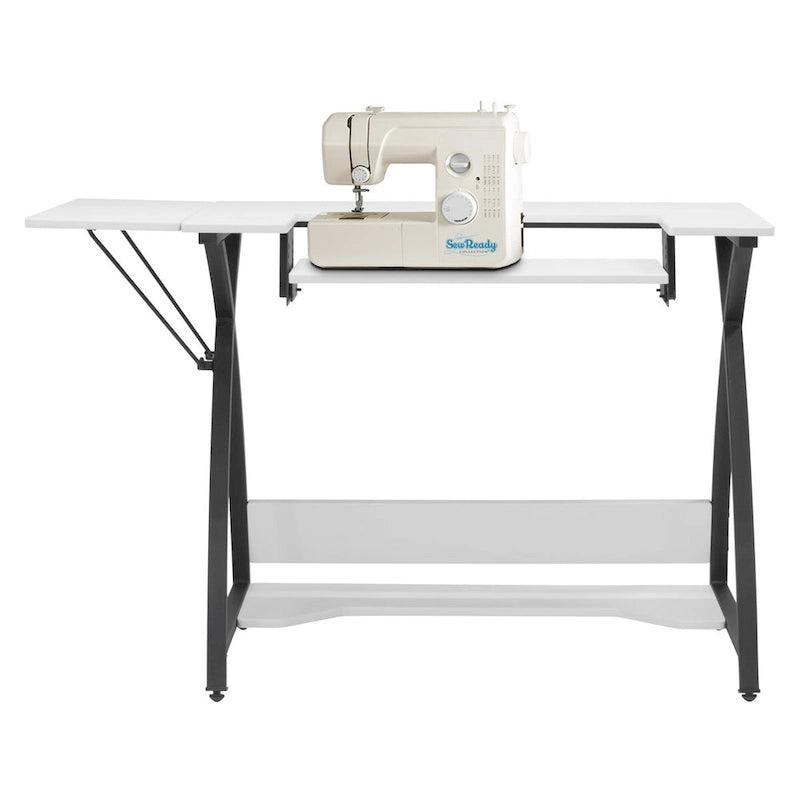 Table artisanat, couture, bureau avec plateau MDF et cadre en métal noir