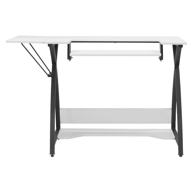 Table artisanat, couture, bureau avec plateau MDF et cadre en métal noir