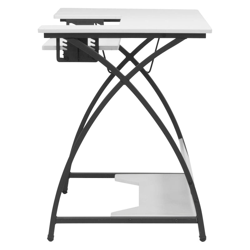 Table artisanat, couture, bureau avec plateau MDF et cadre en métal noir