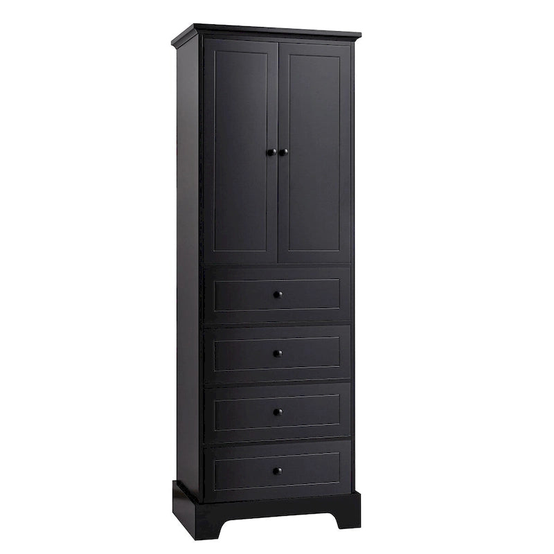 Armoire à linge de 60 cm L x 40 cm P x 173 cm H avec 2 portes et 4 tiroirs