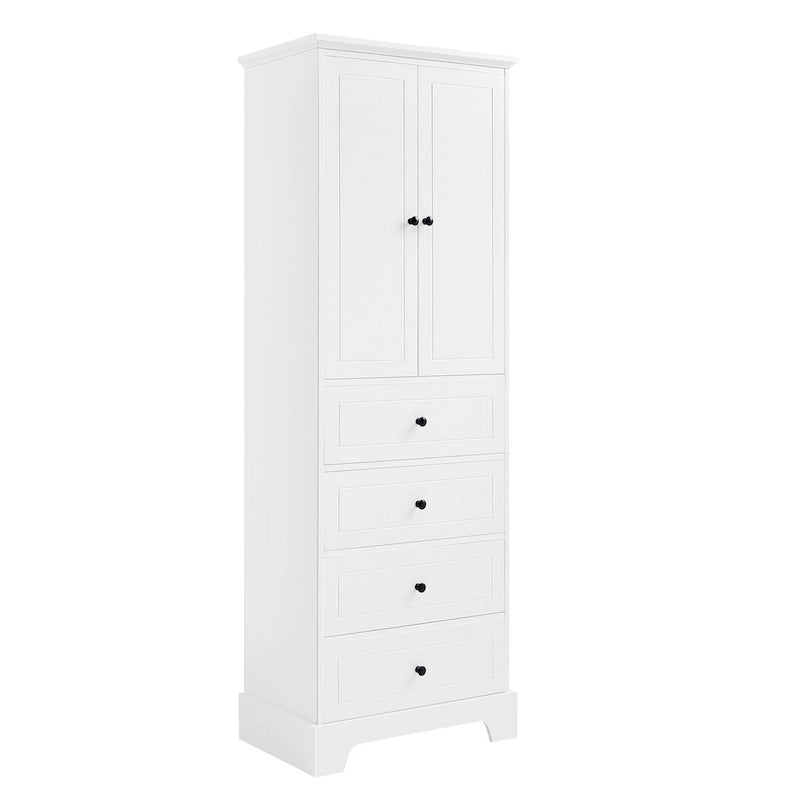 Armoire à linge de 60 cm L x 40 cm P x 173 cm H avec 2 portes et 4 tiroirs