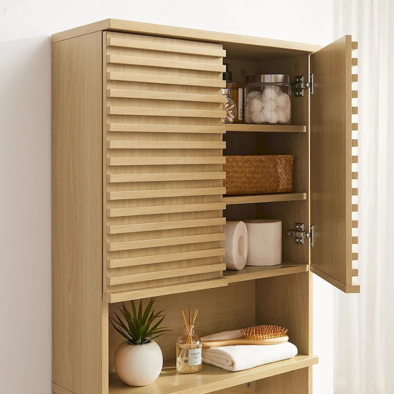 Meuble de rangement de salle de bain au-dessus des toilettes