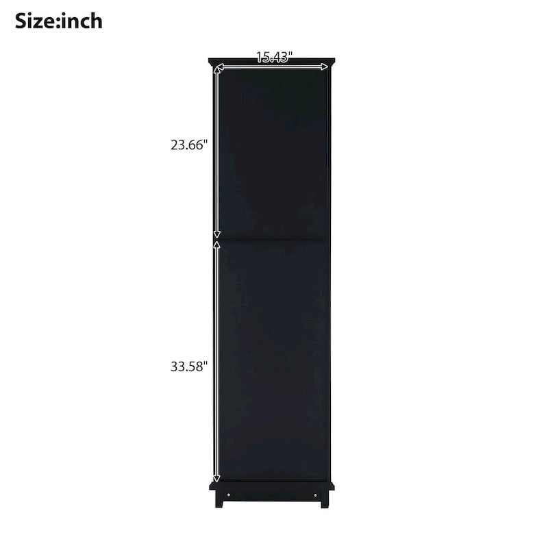 Armoire de salle de bain haute avec portes vitrées