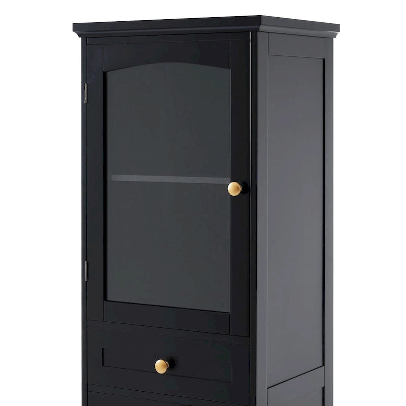 Armoire de salle de bain haute avec portes vitrées