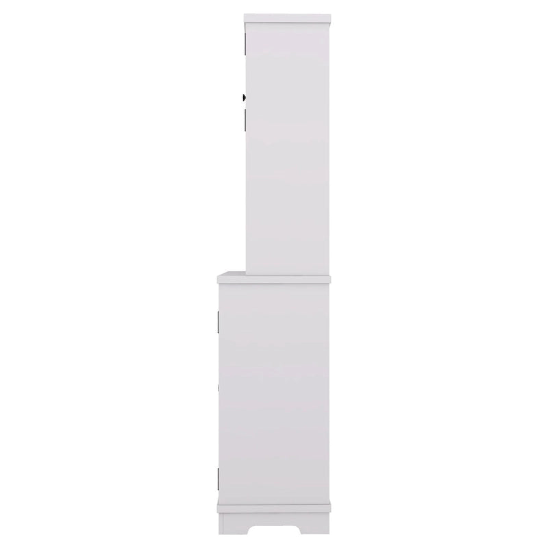 Meuble de bar de cuisine avec rangement, meuble à vin de ferme avec tiroirs, étagères et armoires, meuble de buffet avec porte-bouteilles et porte-verres